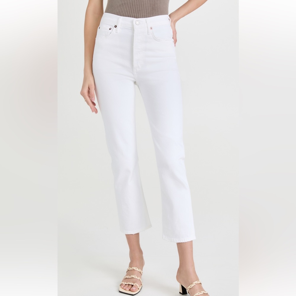 Agolde Riley High Rise Straight Crop Jeans, Size 23, Color: Whip